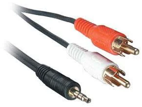 Audiokabel van 3.5mm stereojack naar rode en witte RCA